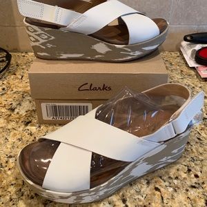 Clark’s cross strap wedge sandal